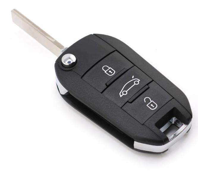 Peugeot flipp nøkkel 3 knapper HU83 Blad
